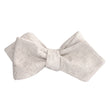 Khaki Twill Stripe Linen Self Tie Diamond Tip Bow Tie 2