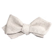 Khaki Twill Stripe Linen Self Tie Diamond Tip Bow Tie 3