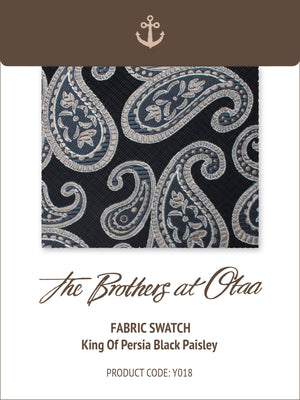 Fabric Swatch (Y018) - King of Persia Black Paisley