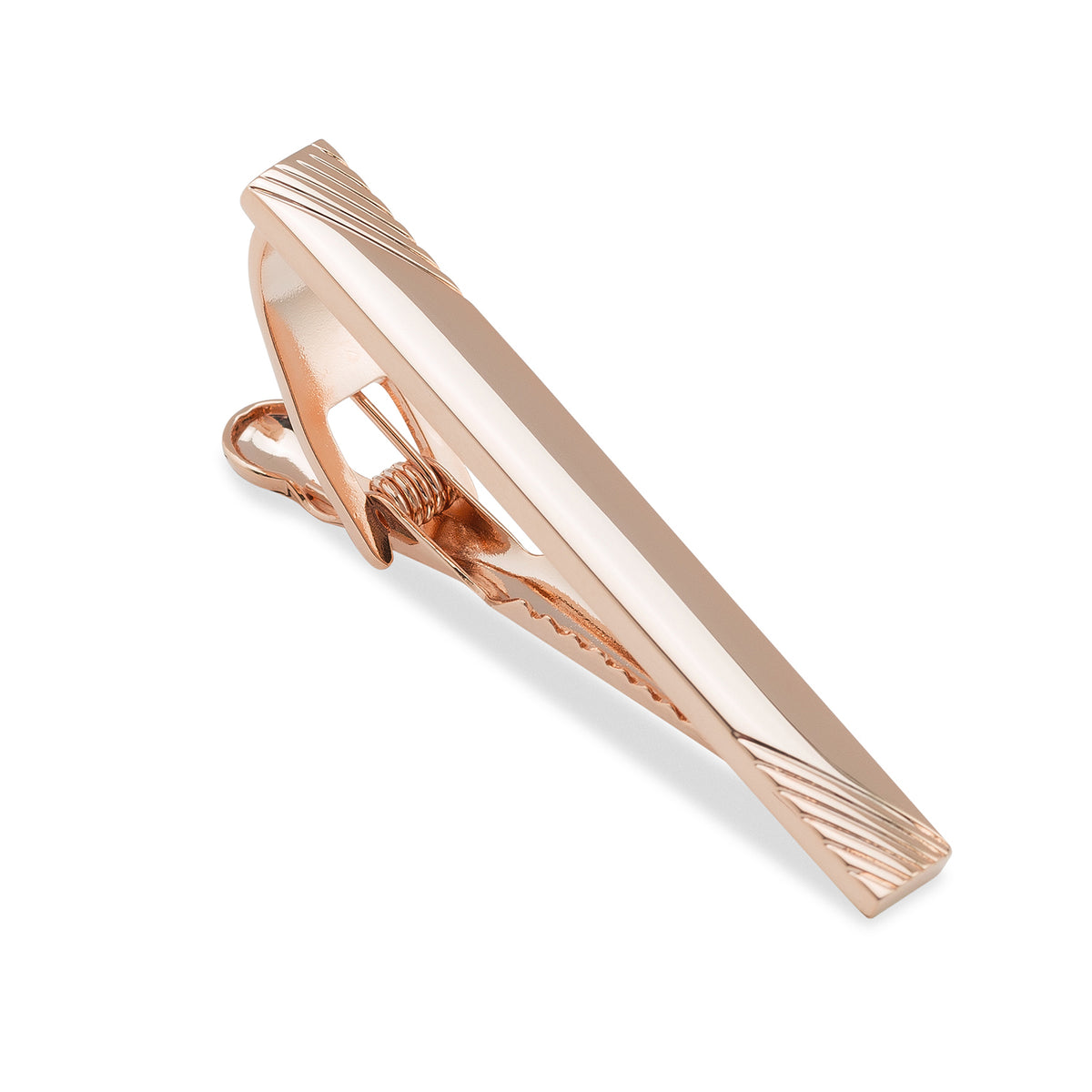 King Edward Rose Gold Tie Bar | Diagonal Lines Tie Clip | Tie Clasp | OTAA
