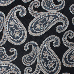 King of Persia Black Paisley Necktie Fabric