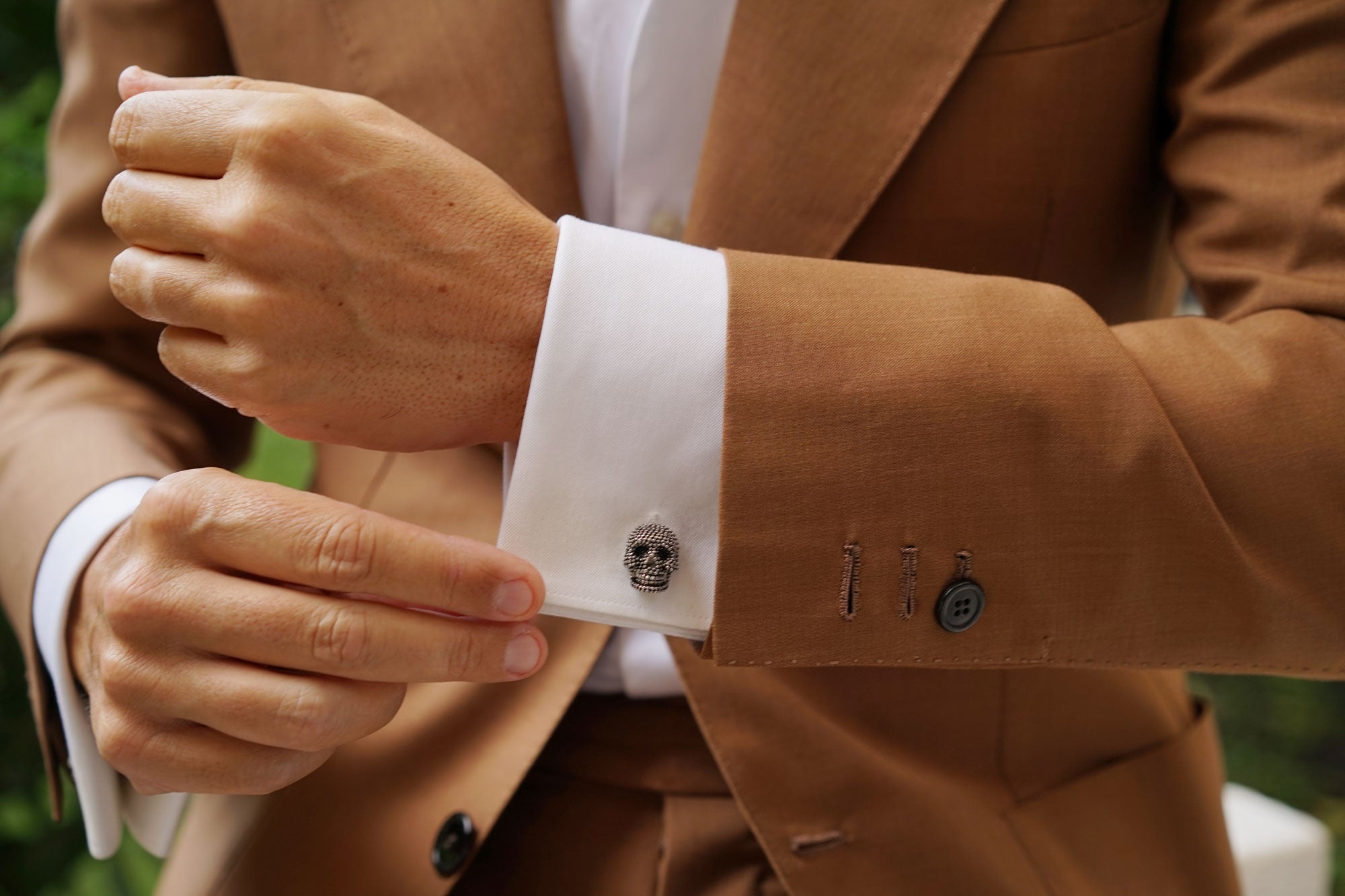 Kingdom of the Skull Cufflinks | Black Skeleton Head Cufflink | OTAA