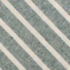 Konya Chalk Stripe Green Linen Fabric Mens Bow Tie