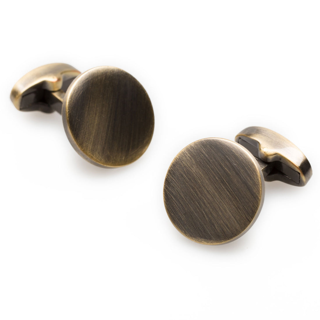 L'Avventura Antique Brass Circle Cufflinks