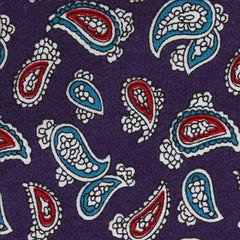 Lago di Bolsena Purple Paisley Fabric Kids Diamond Bow Tie