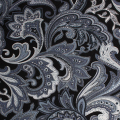 Lampedusa Black & Grey Paisley Fabric Mens Diamond Bowtie