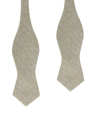 Laurel Green Herringbone Linen Diamond Self Bow Tie