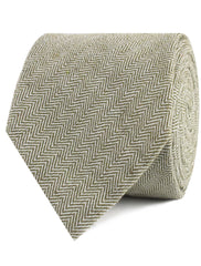 Laurel Green Herringbone Linen Necktie