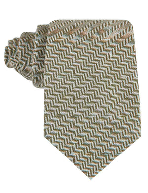 Laurel Green Herringbone Linen Tie