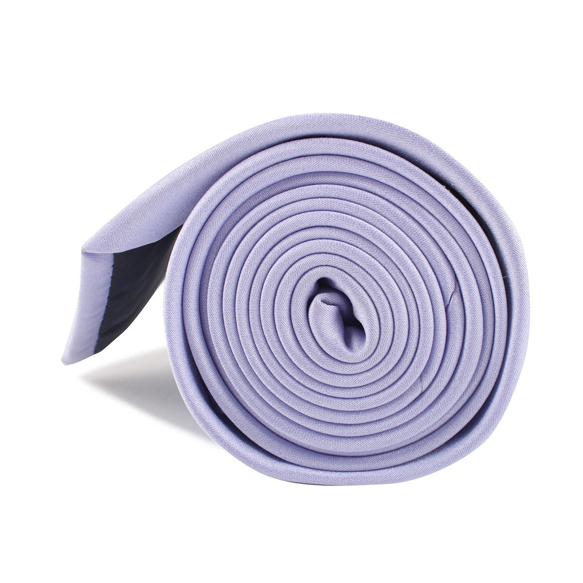 Lavender Purple Satin Necktie Side Roll