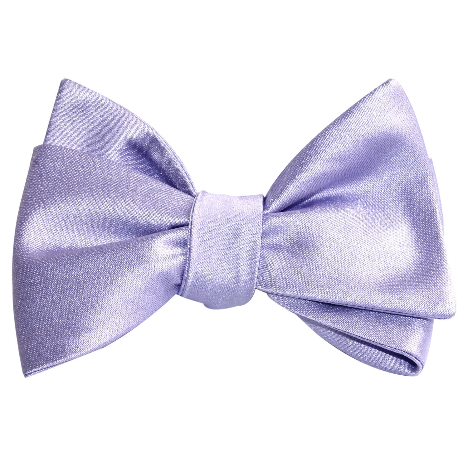 Lavender Purple Satin Self Tie Bow Tie 2