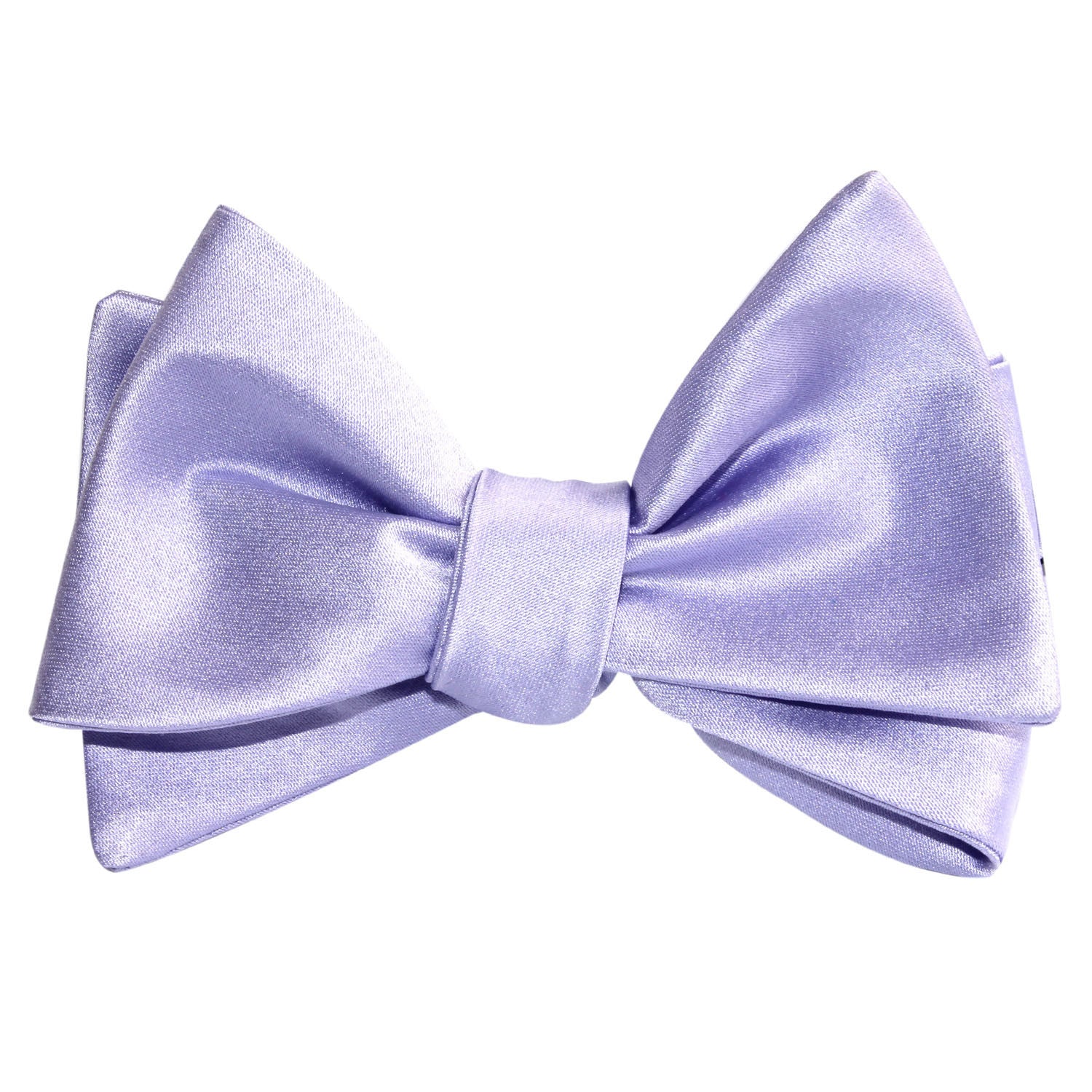 Lavender Purple Satin Self Tie Bow Tie 3