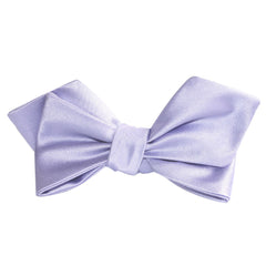 Lavender Purple Satin Self Tie Diamond Tip Bow Tie 1