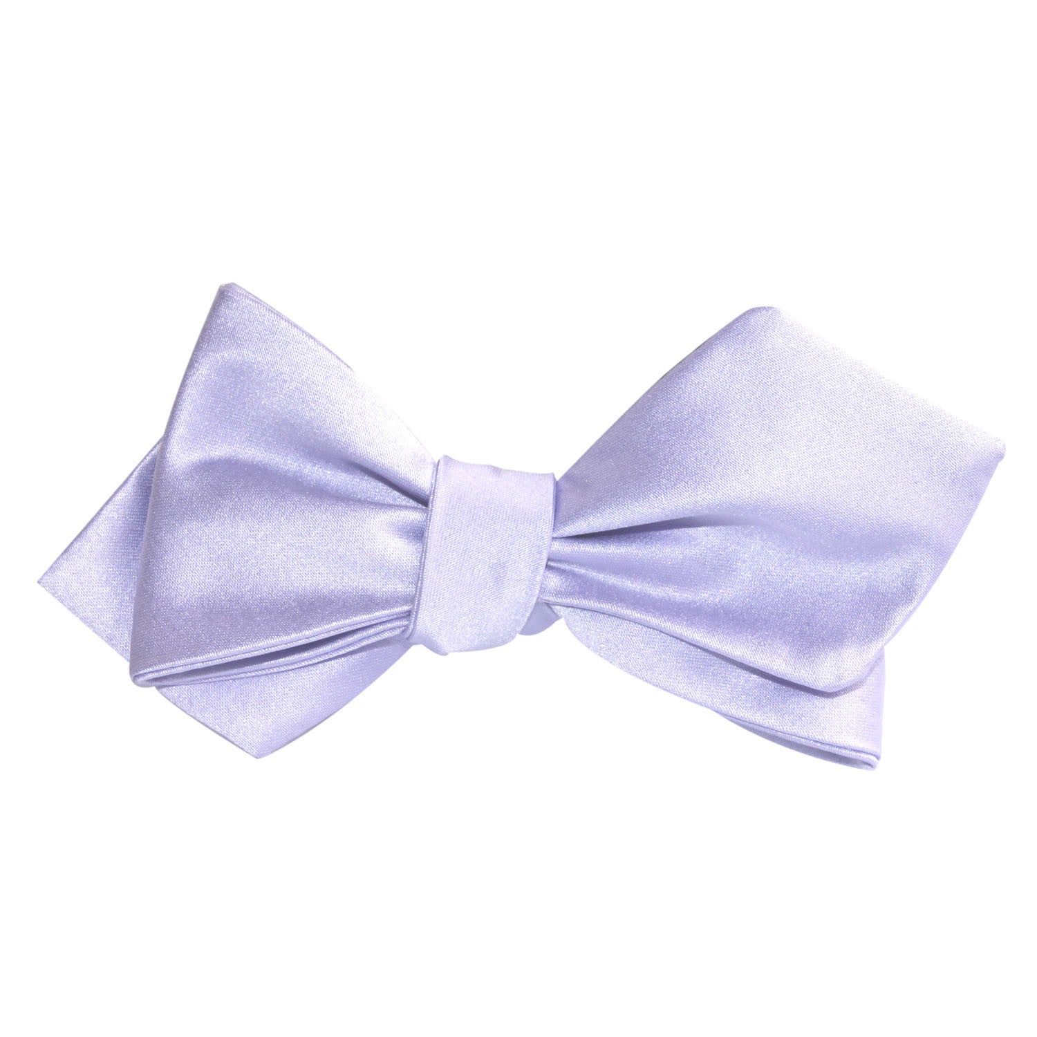 Lavender Purple Satin Self Tie Diamond Tip Bow Tie 3