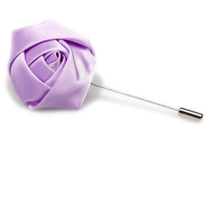 Lavender Satin Rose Lapel Pin