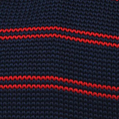 Lester Navy Blue with Red Striped Knitted Tie Fabric 