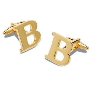 Letter B Gold Cufflinks