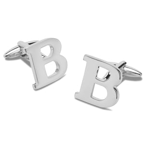 Letter B Silver Cufflinks