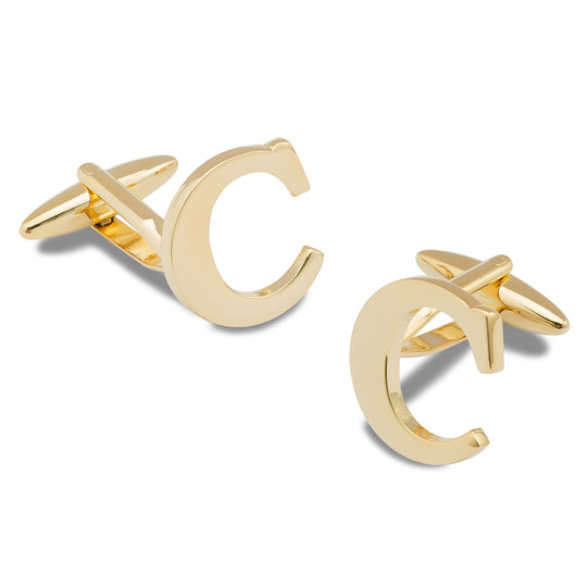 Letter C Gold Cufflinks