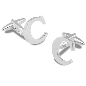 Letter C Silver Cufflinks