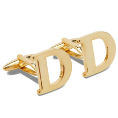 Letter D Gold Cufflink
