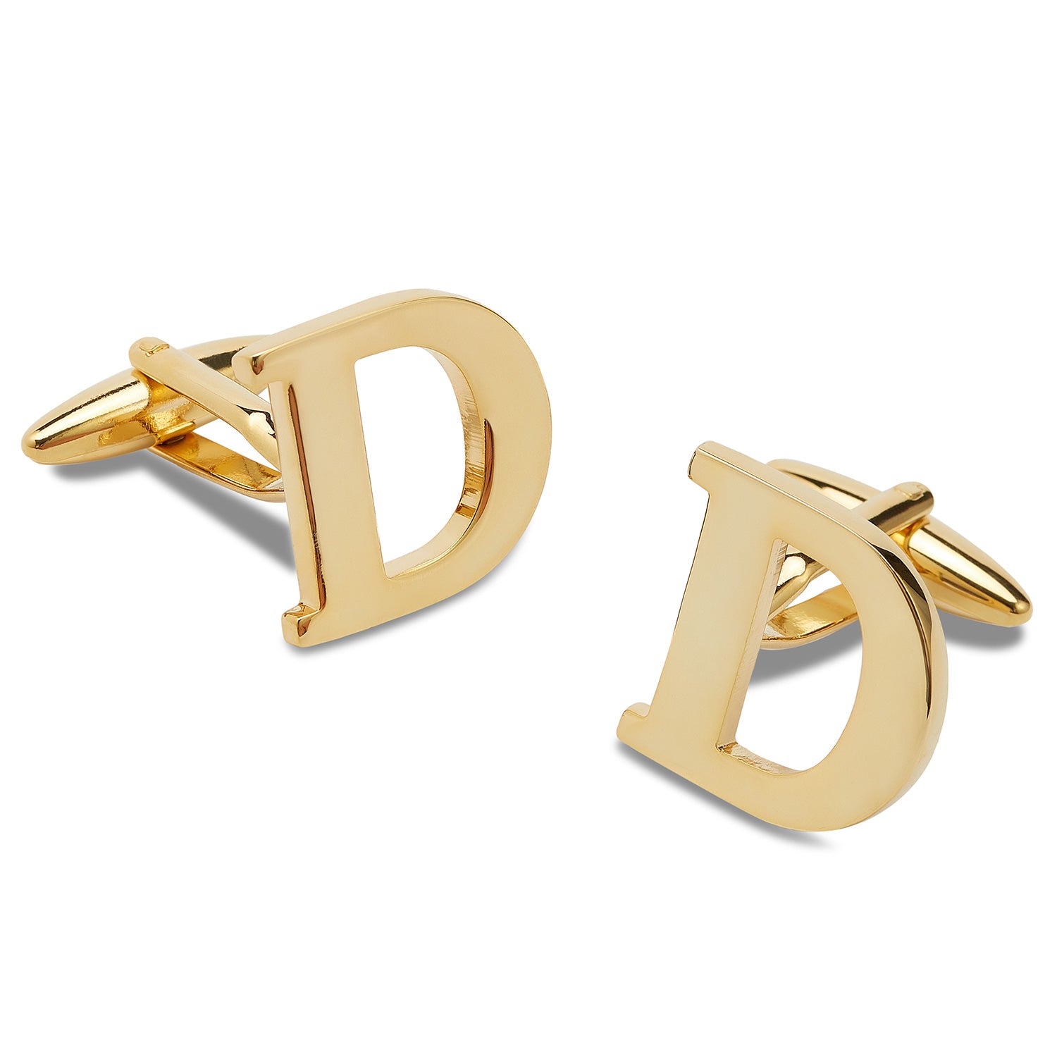 Letter D Gold Cufflinks