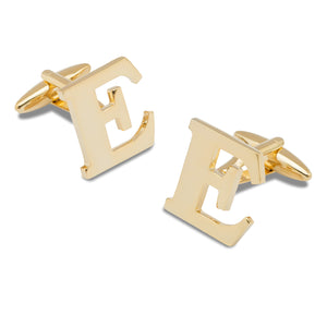 Letter E Gold Cufflinks