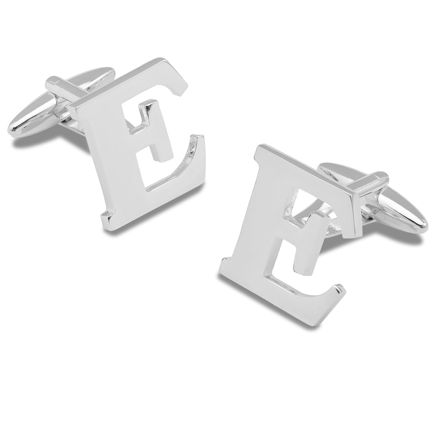 Letter E Silver Cufflinks