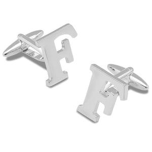 Letter F Silver Cufflinks