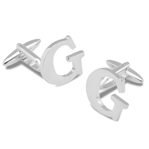 Letter G Silver Cufflinks