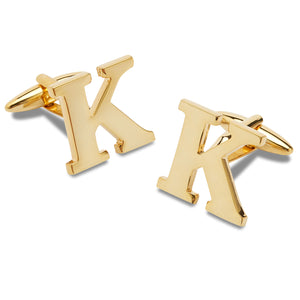 Letter K Gold Cufflinks