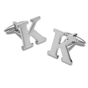 Letter K Silver Cufflinks