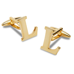 Letter L Gold Cufflinks