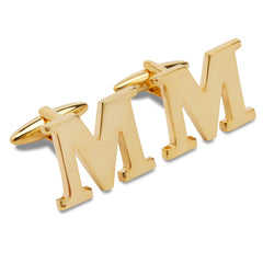 Letter M Gold Cufflink