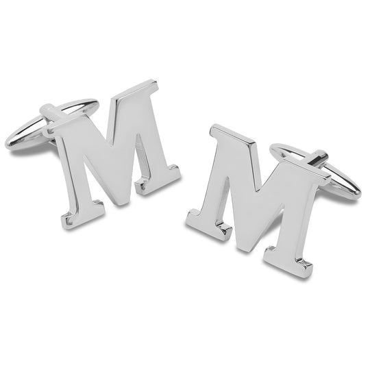 Letter M Silver Cufflinks