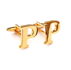 Letter P Cufflink Double Front Side