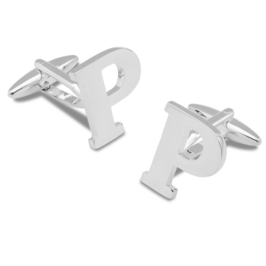 Letter P Silver Cufflinks
