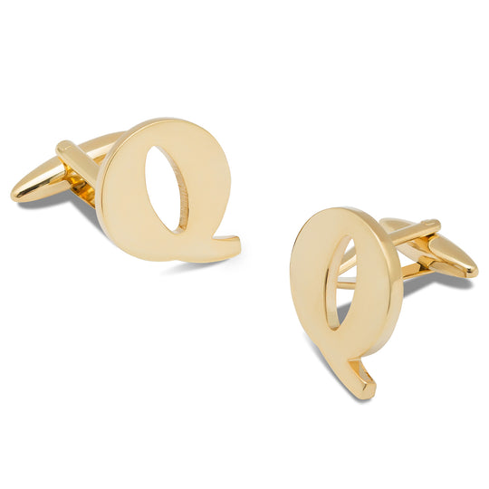 Letter Q Gold Cufflinks