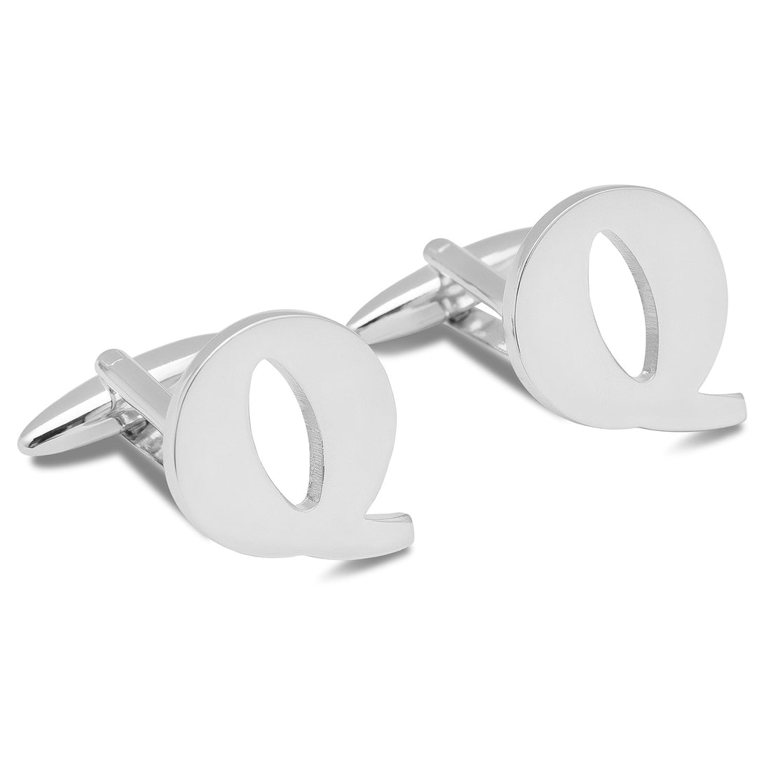 Letter Q Silver Cufflink