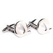 Letter Q Silver Cufflinks Front OTAA
