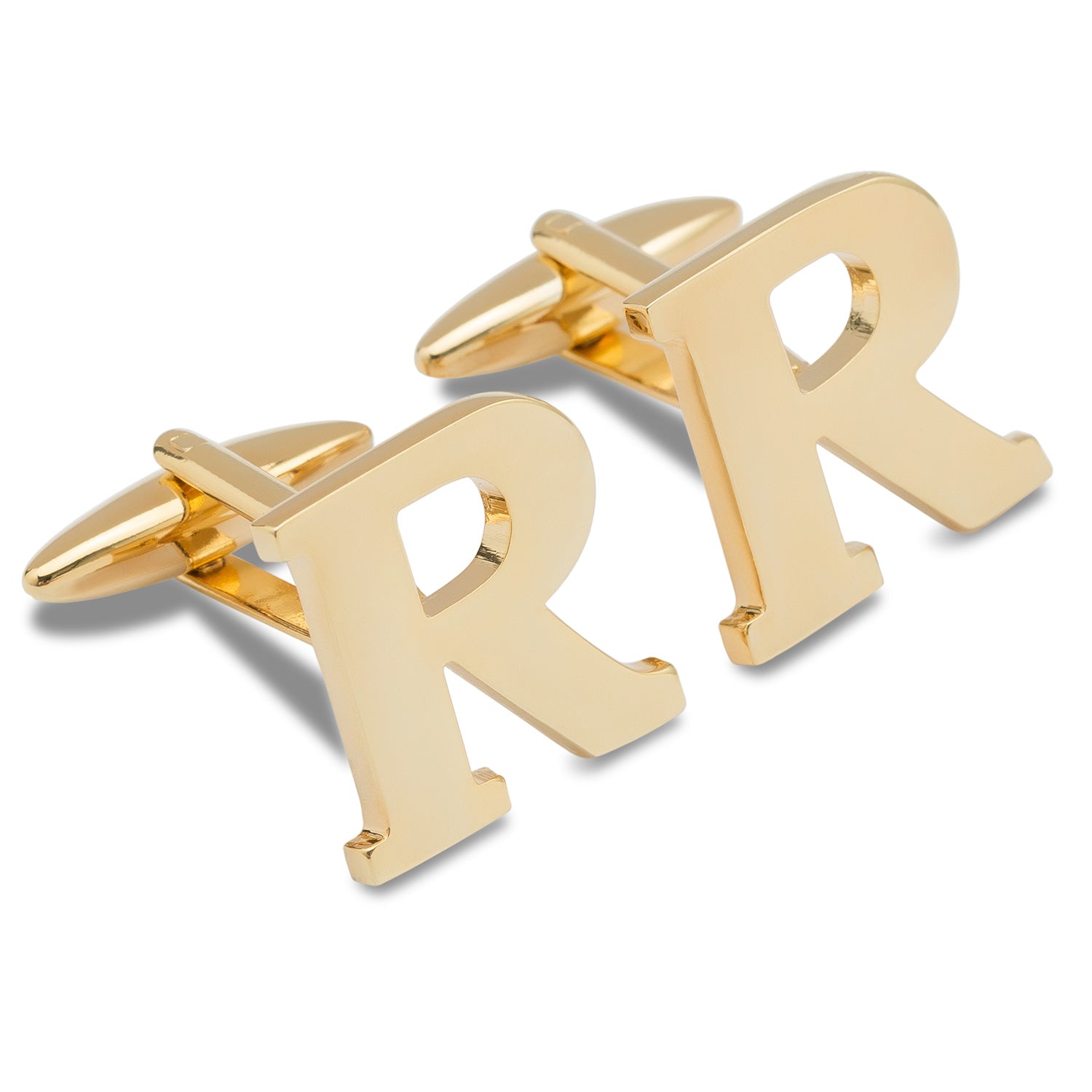 Letter R Gold Cufflink