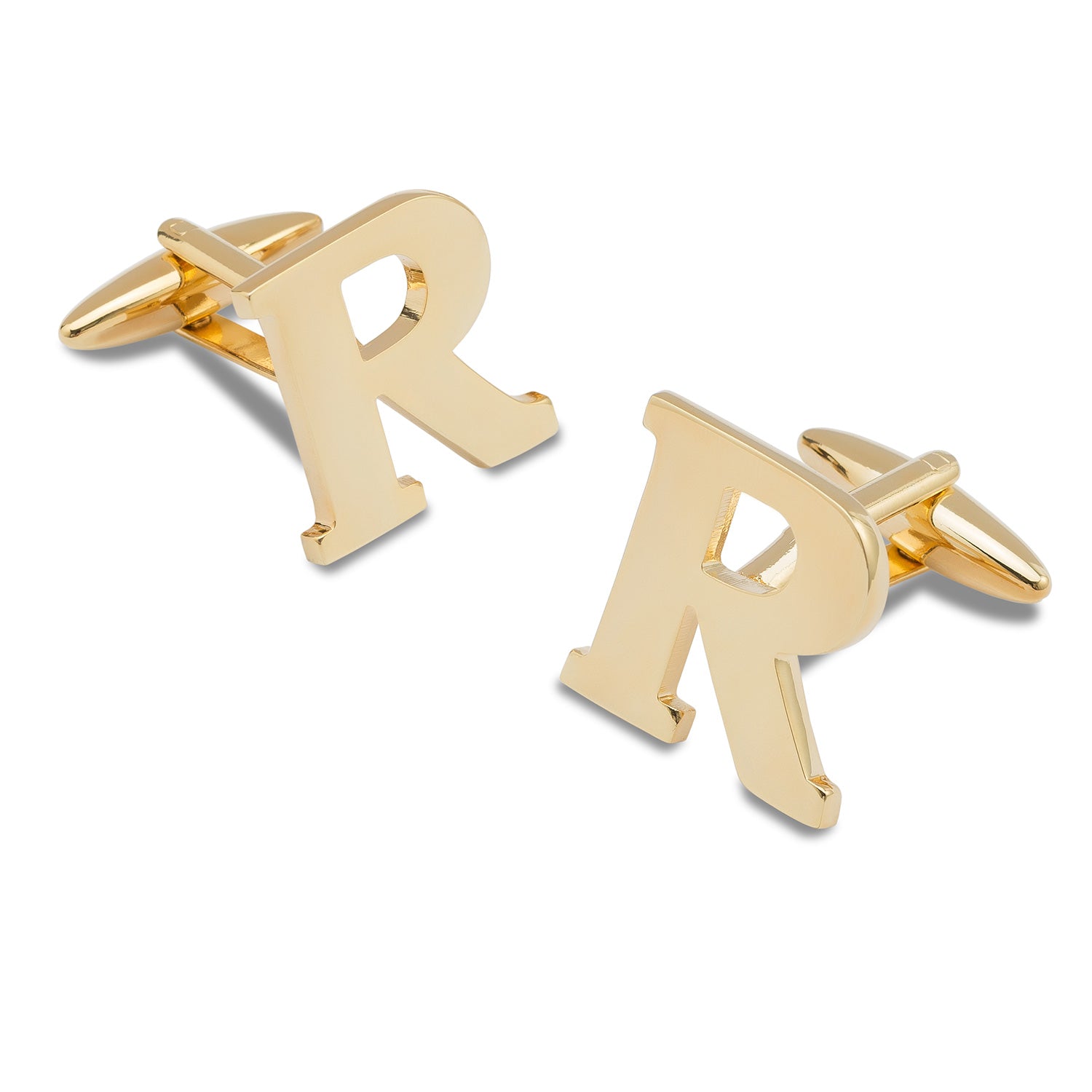 Letter R Gold Cufflinks