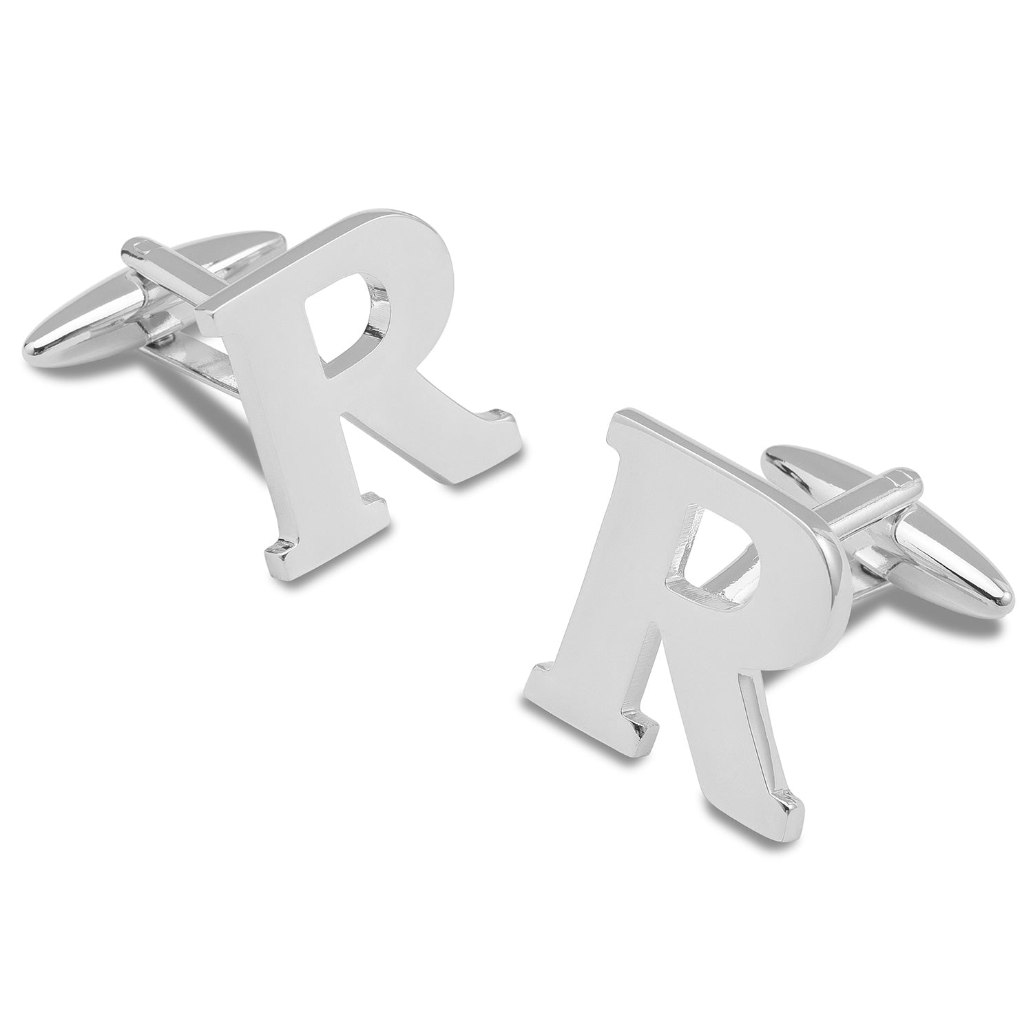Letter R Silver Cufflinks