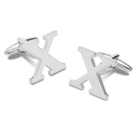 Letter X Silver Cufflinks