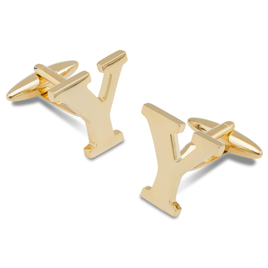 Letter Y Gold Cufflinks