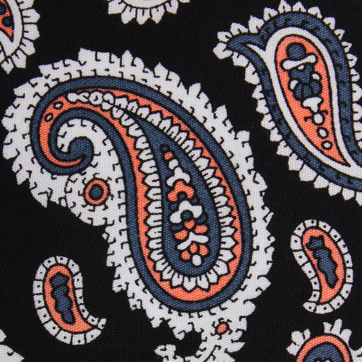 Levanzo Coral Paisley Tie | Black Pattern Ties | Mens Designer Necktie ...
