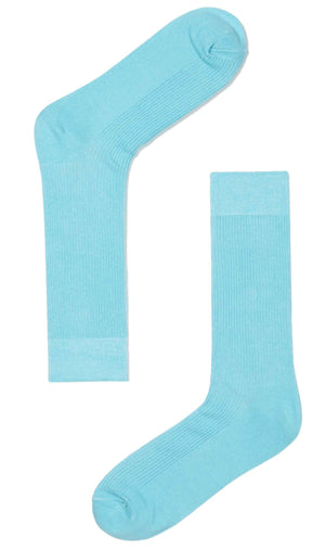 Light Blue Cotton-Blend Socks