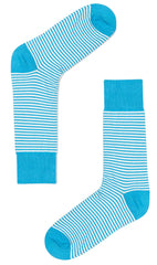 Light Blue & White Thin Pinstripes Cotton-Blend Socks
