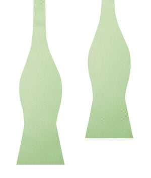 Light Sage Green Weave Self Bow Tie