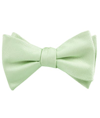 Light Sage Green Weave Self Tied Bow Tie